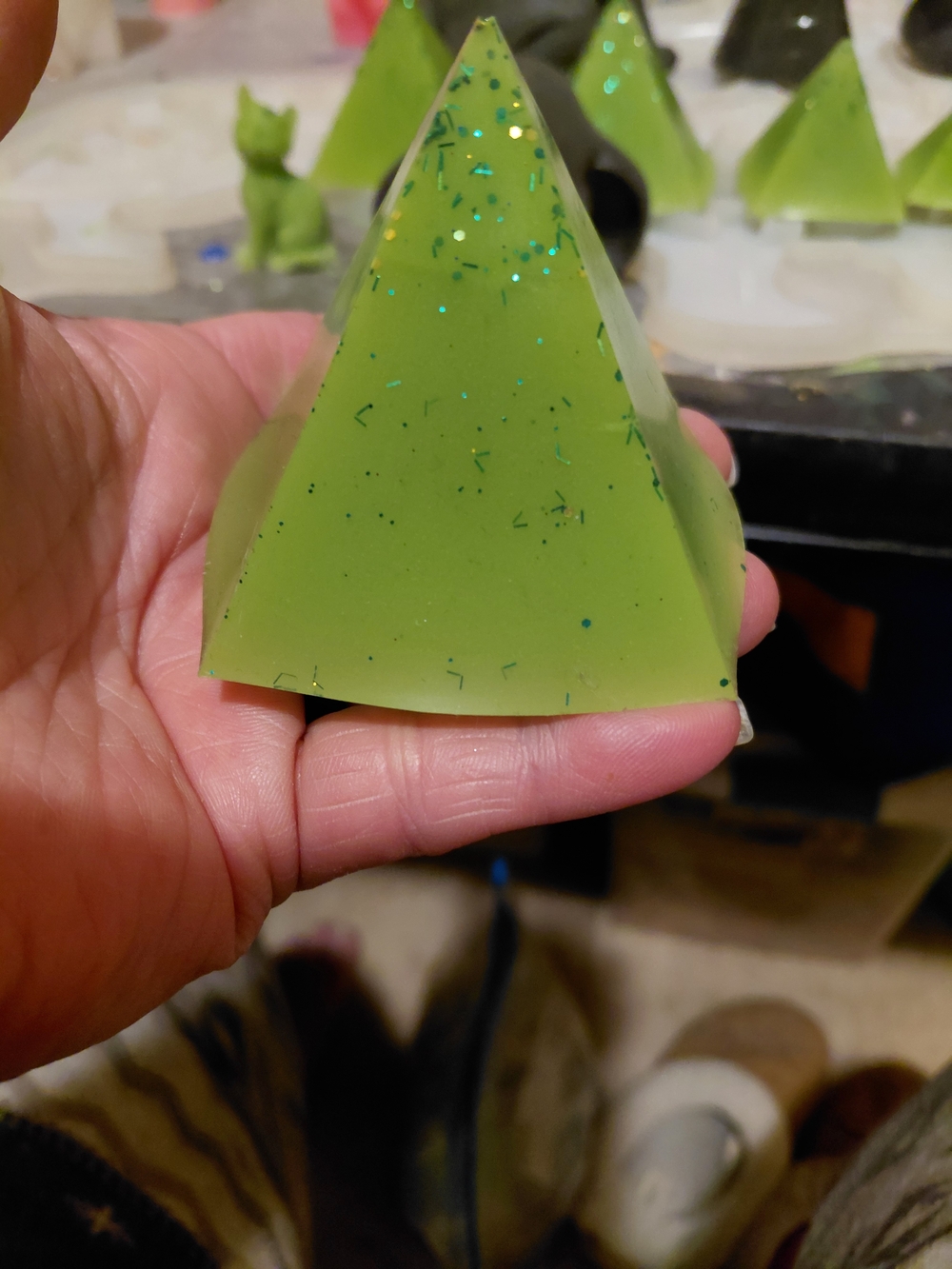 Handmade Green Pyramid Decorative Soap - Refreshing Bath Accent